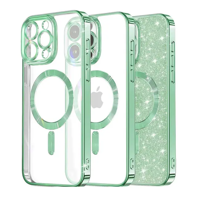 Techsuit® Luxury Glitter MagSafe θήκη για iPhone 13 Pro Max- Light Green