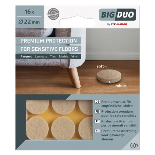 Τσοχάκια 2 Υλικών Συνθετικά Αυτoκόλλητα Λεία 22mm 16Τμχ 2
