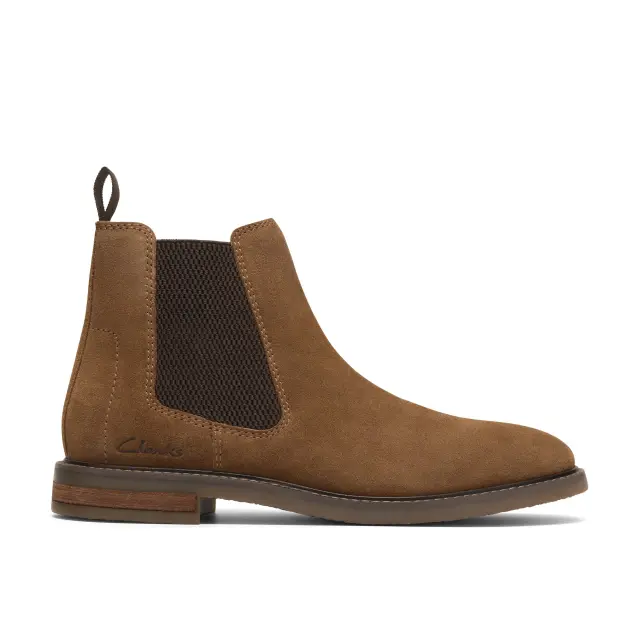 Clarks Jaxen Easy Δερμάτινο Ανδρικό Μποτάκι Chelsea Cola Suede (26327310) - 41