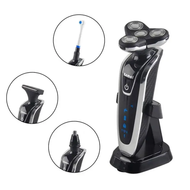 Kemei KM-5181- Ξυριστική μηχανή 4D, Περιποίηση μύτης αυτιών, Τριμάρισμα, Οδοντόβουρτσα 4 σε 1 2