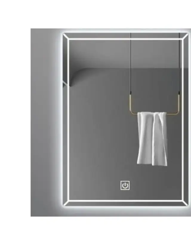 Καθρέφτης Μπάνιου LED 60x40cm με Περιμετρικό Φωτισμό, 3 Χρώματα Φωτός