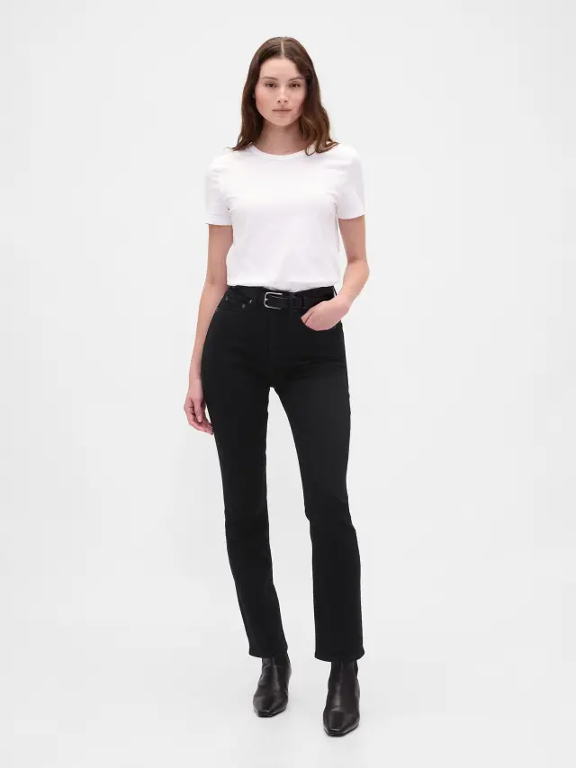 High Rise Vintage Slim Τζιν Παντελόνι Black