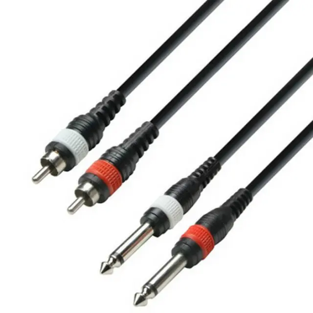 Adam Hall K3TPC0300M 3Star Series Καλώδιο Audio 2xRCA - 2x1/4 Mono Jack 3m Μαύρο