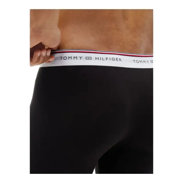 Tommy Hilfiger Ανδρικό Boxer Global Stripe Logo Waistband Trunks - Τριπλό Πακέτο, Χρώμα Μαύρο-Μαύρο-Μαύρο 3