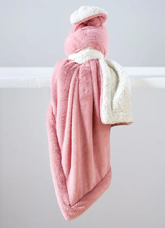 Κουβέρτα Αγκαλιάς 75X90 Fleece 2 Όψεων Anna Riska Heaven 2-Blush Pink