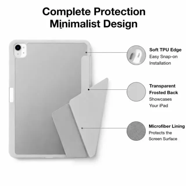 Origami Hybrid Θήκη για iPad 10.9″/11 (2025)-Grey/Clear OEM 3