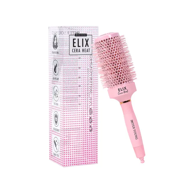 Sister Young Round Hair Brush Elix Cera Heat Pink 53mm
