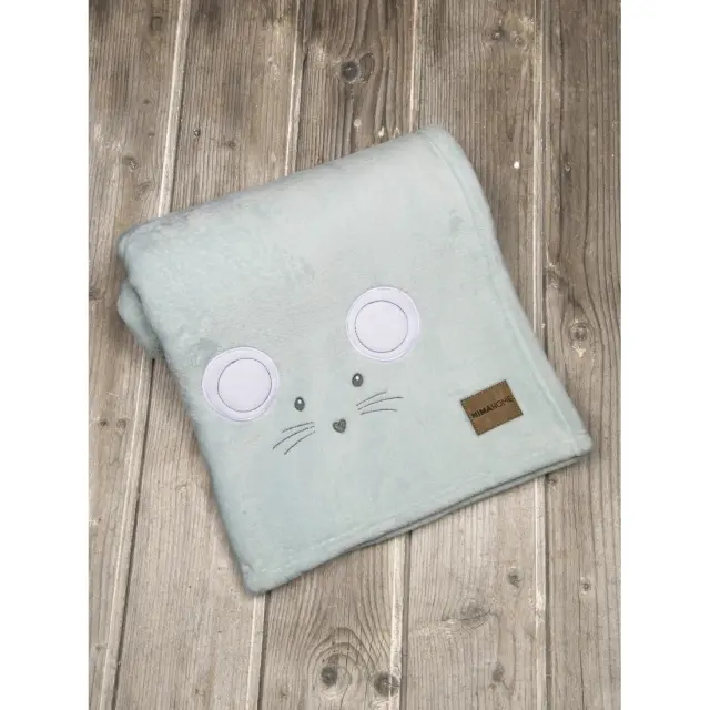 Κουβέρτα Κούνιας 110x150 Fleece Nima Mouse Mint 100% Πολυέστερ 3