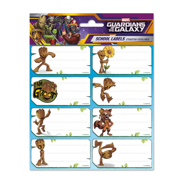 Ετικέτες αυτοκόλλητες Set 16 Self Adhesive Labels - Guardians of the Galaxy - Groot - ELE0292