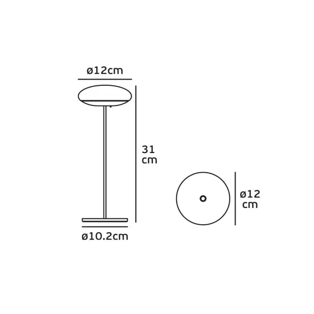 Nog-mos Φορητό επιτραπέζιο φωτιστικό LED 2.2W 3000K IP54 ø12x31cm μαύρο 3