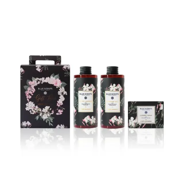 Blue Scents Promo Gift Set Night Jasmine Body Bath, Αφρόλουτρο Σώματος 300ml & Night Jasmine Body Milk, Ενυδατικό Γαλάκτωμα Σώματος 300ml & Night Jasmine Soap Bar, Μπάρα Σαπουνιού 135g