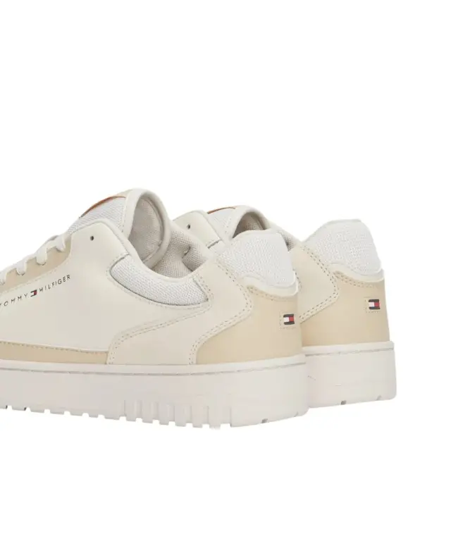 Tommy Hilfiger – Ανδρικά Δερμάτινα Sneakers Th Basket Core Lth Mix Ess FM0FM05058-PQT Γκρι 2
