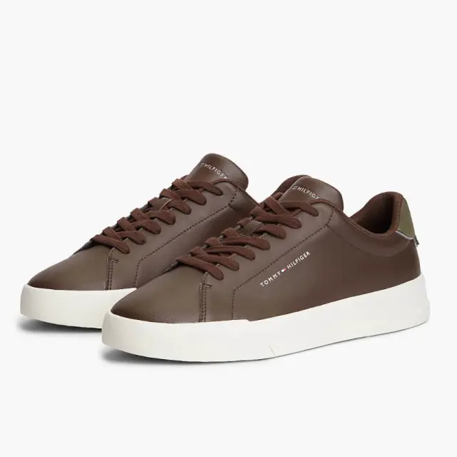 Ανδρικά Δερμάτινα Sneakers Tommy Hilfiger FM0FM05367-0HH Καφέ σκούρο Καφέ - 41 2