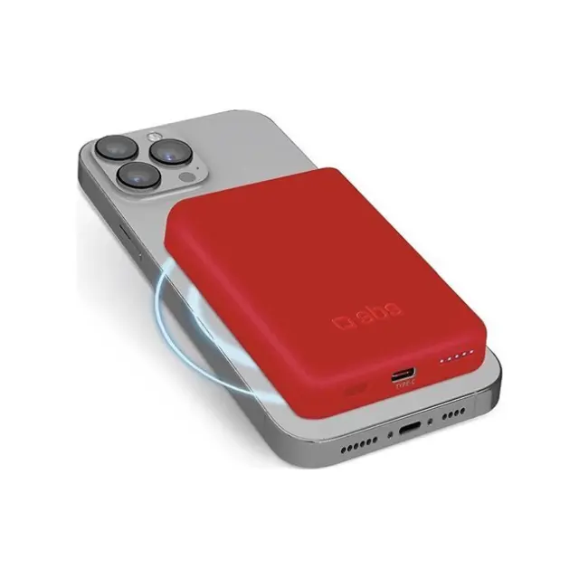 SBS PowerBank 5000mAh USB-C, MagSafe Red (TEBB5000MAG1CR)