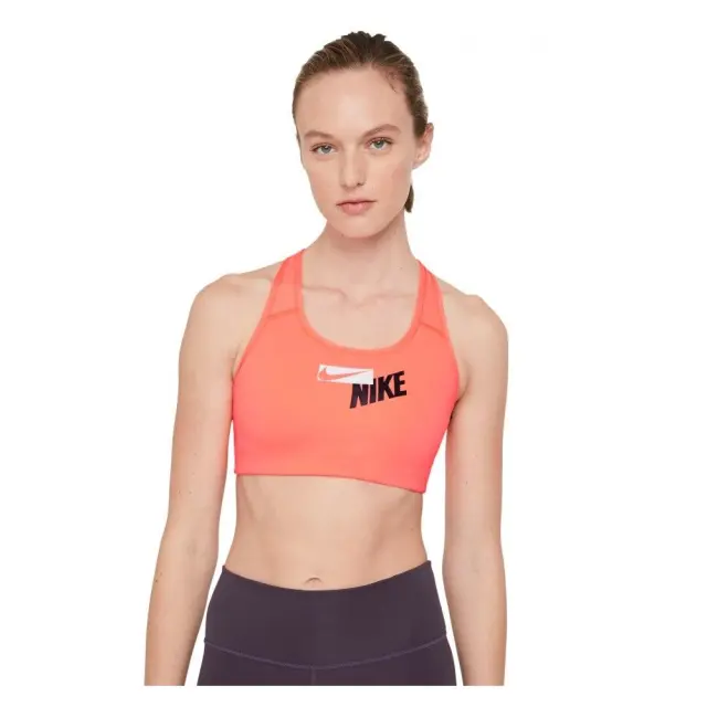 Nike Swoosh Logo Bra (CZ4443-854) - Πορτοκαλί - L
