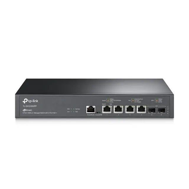 Tp-Link Managed Switch L2 PoE++ Omada 4Ports (1Gbps) 2Ports SFP (SG3206HPP)