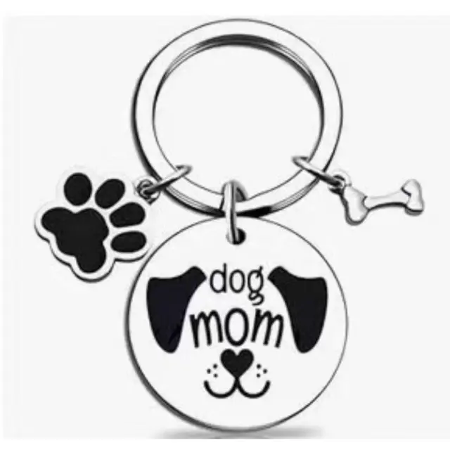 Μπρελόκ Σκύλου "Dog Mom" Διάμ.3cm