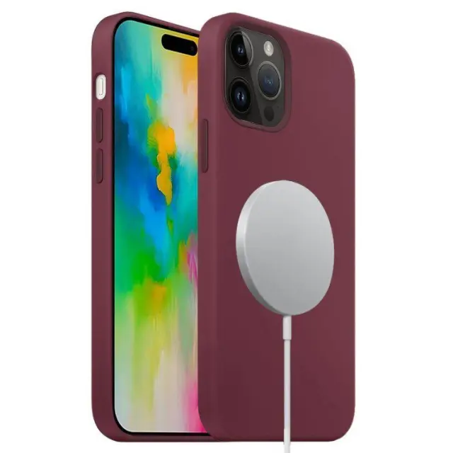 MagSafe Θήκη Σιλικόνης για iPhone 16 Pro Max- Wine Red OEM