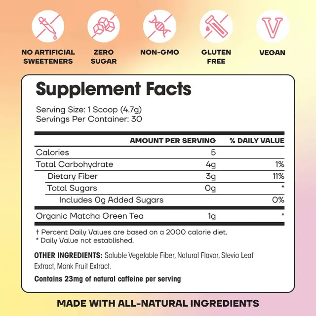 Fit & Lean Matcha Amore - Iced Tea Raspberry Iced Tea, 30 Servings 2