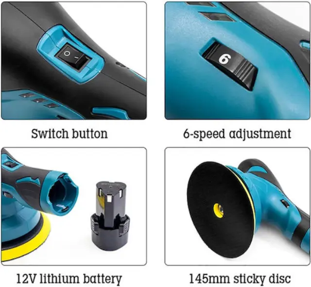 Έκκεντρος Αλοιφαδόρος 12V με Ταχύτητα 2500-5000rpm & Ρύθμιση Στροφών (HL18668-179) 2
