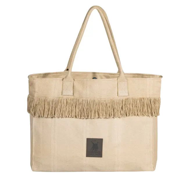 Τσάντα Θαλάσσης 46x36 Greenwich Polo Club 4083 Beige 100% βαμβακερό