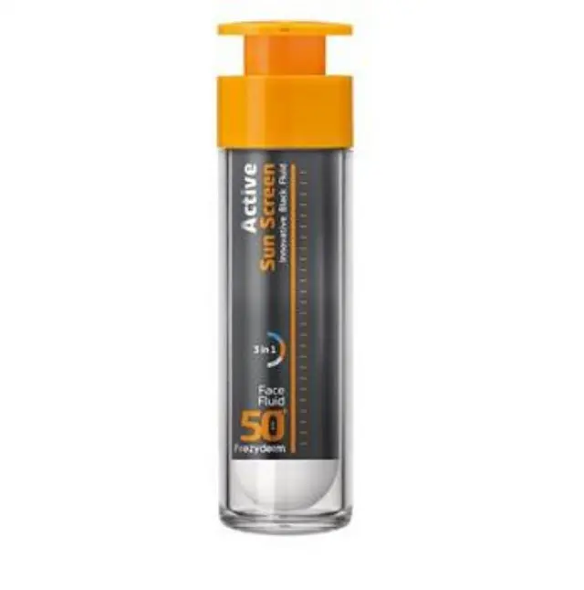 Frezyderm Active Sun Screen Innovative Black Fluid SPF50+ Αντηλιακό Προσώπου Λεπτόρευστης Υφής με Ενεργό Άνθρακα για Υψηλή Προστασία, 50ml