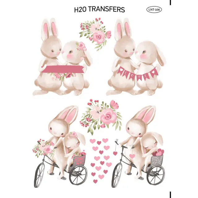 Χαρτί Easy Transfer, Ερωτευμένα Λαγουδάκια, LNT-106, 25x35cm