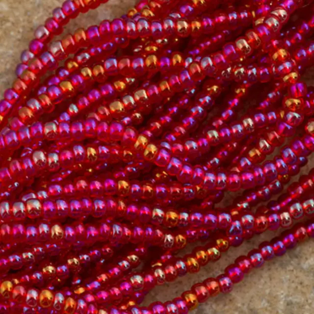 Χάντρα Seed Beads Τσεχίας 11/0 - Light Ruby AB - 6 Κορδόνια x 50cm