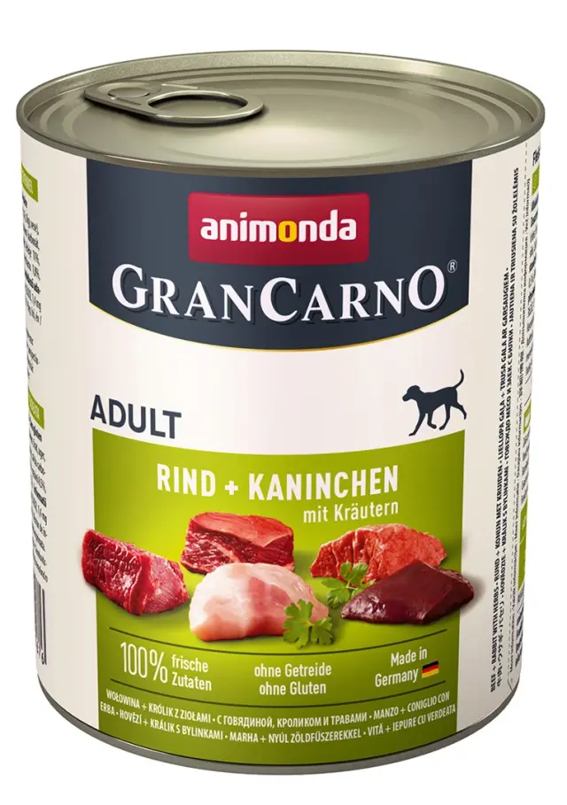 ANIMONDA GranCarno Adult Beef, rabbit and herbs - wet dog food - 800g