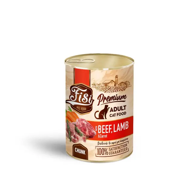Fisi Cat Adult Βοδινό με Αρνί & Καρότο σε Σάλτσα 400gr Μονόχρωμο