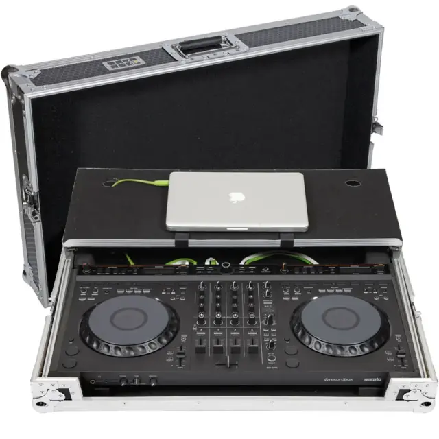 WALKASSE WMC-PRODJGRV6LTS Flight case Midi Controller Alphatheta® DDJ-GRV6 Silver (Laptop stand)