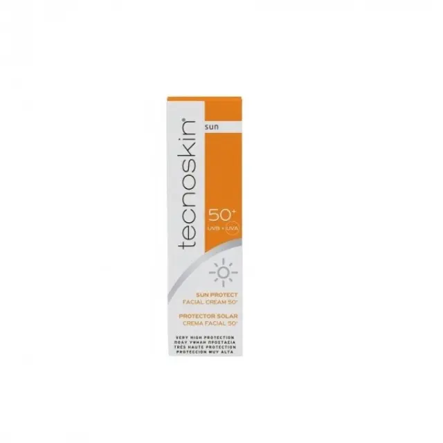 TECNOSKIN Sun Protect Facial Cream, Αντηλιακή κρέμα προσώπου 50+ 50ml