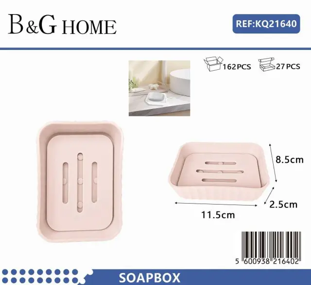Σαπουνοθήκες μπάνιου πλαστικές - Σετ 9pcs - Light Pink - 21640 2