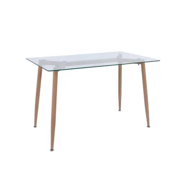 Τραπέζι OLSEN Μέταλλο/Γυαλί Σημύδα/Clear 120x70x75cm