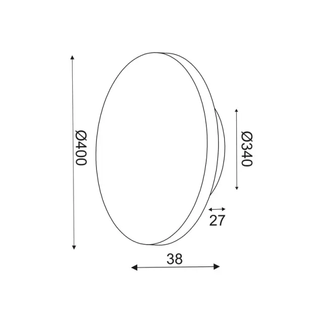 ECLIPSE-ΦΩΤΙΣΤΙΚΟ ΕΠΙΤΟΙΧΟ/ΟΡΟΦΗΣ ΓΚΡΙ MDF LED SMD 24W 3000Κ 1920LM IP20 ΚΥΚΛΟΣ Φ40ΧΗ3,6CM / ZM1724LEDWC 2