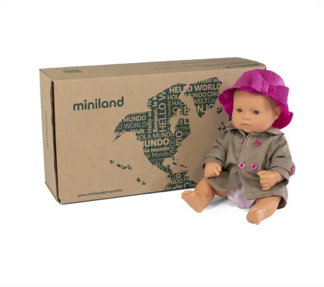 MINILAND DOLLS MINILAND ΚΟΥΚΛΑ ΚΑΥΚΑΣΙΑ 32 CM ΜΕ ΡΟΥΧΑΛΑΚΙΑ 2