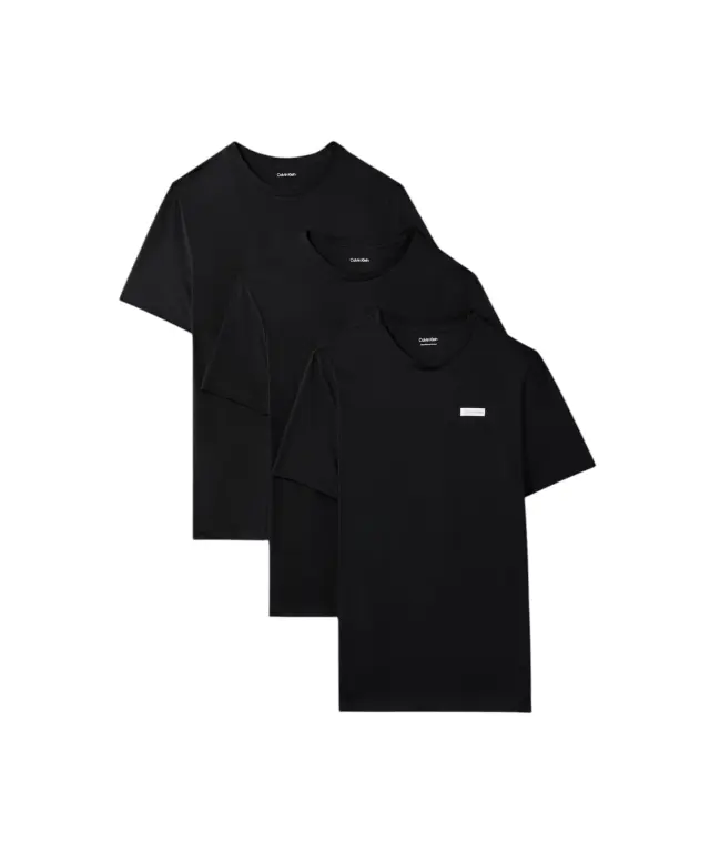 Calvin Klein - Ανδρικές Φανέλες 3Pack '100% Cotton Crewneck' LV00NB4733-UB1 Μαύρο