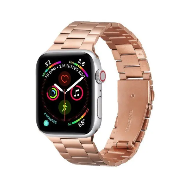 Ultra-Thin Three-Bead Metal Λουράκι για Apple Watch 44/45/46/49mm- Rose Gold OEM