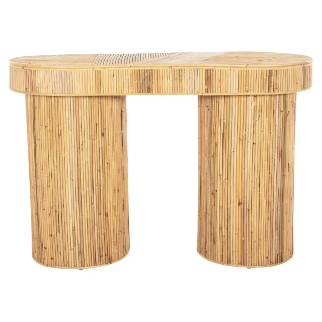 ΚΟΝΣΟΛΑ ΟΒΑΛ FB99871 ΦΥΣΙΚΟ RATTAN ΣΕ ΦΥΣΙΚΟ ΧΡΩΜΑ 110x45x74,5Υεκ. 3