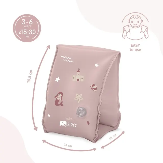 Sipo Μπρατσάκια Κολύμβησης Pink (3-6 ετών) 3