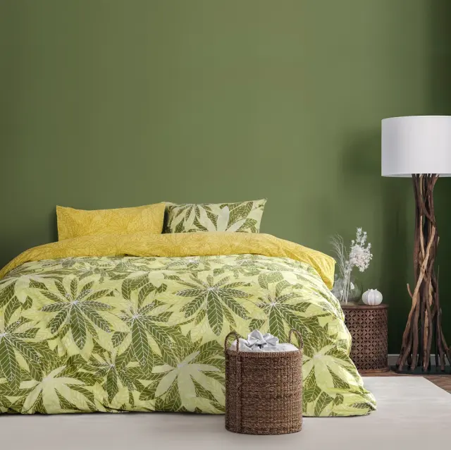 Kocoon Home Σετ Σεντόνια Μονά - Raellia Green Πράσινο, Μουσταρδί