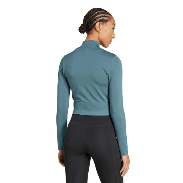 adidas Performance Women's Workout Essentials Knit Jacket Πετρόλ JX3915 (adidas Performance) - XSmall 2