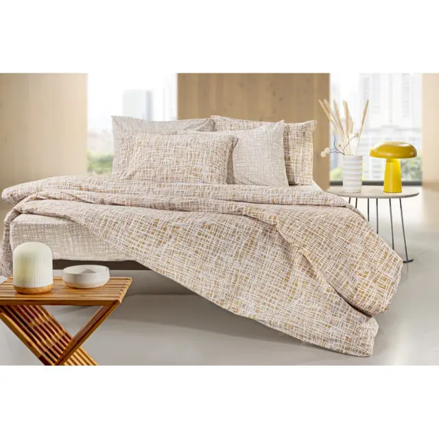 Σετ Σεντόνια King Size με Λάστιχο 4 Τεμαχίων Guy Laroche Code Caramel 170x200+32