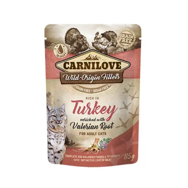 Carnilove Γάτα Φακελάκι Turkey enriched with Valerian Root 85gr Μονόχρωμο