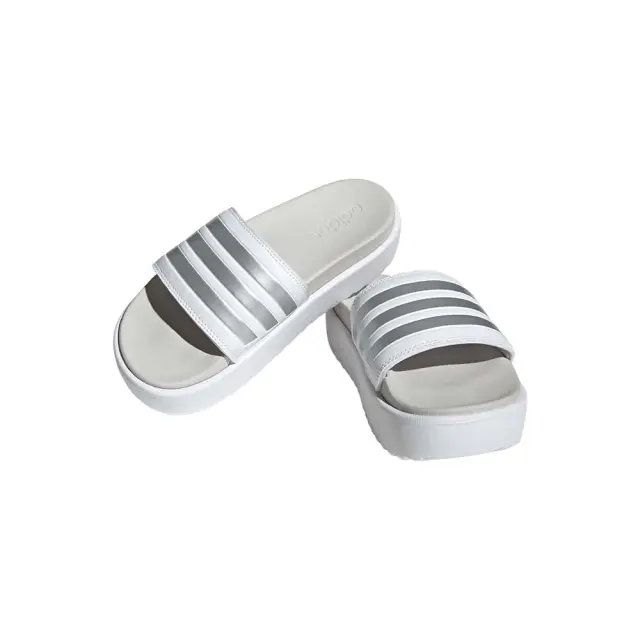 adidas Sportswear Women's Adilette Platform Slides Άσπρο - Ασημί IE9703 (adidas Sportswear) - 42 3