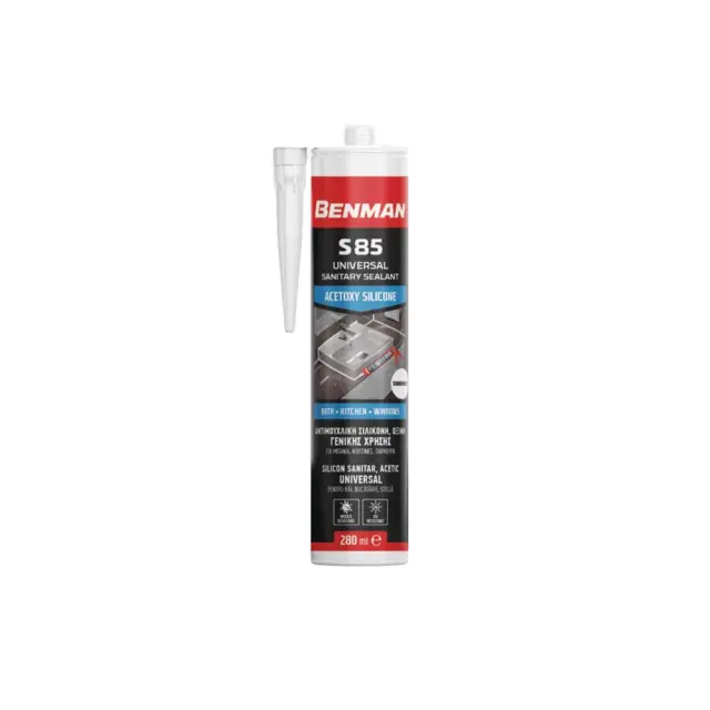 Benman Όξινη Αντιμουχλική Σιλικόνη S85 Φυσίγγιο 280ml Διάφανη