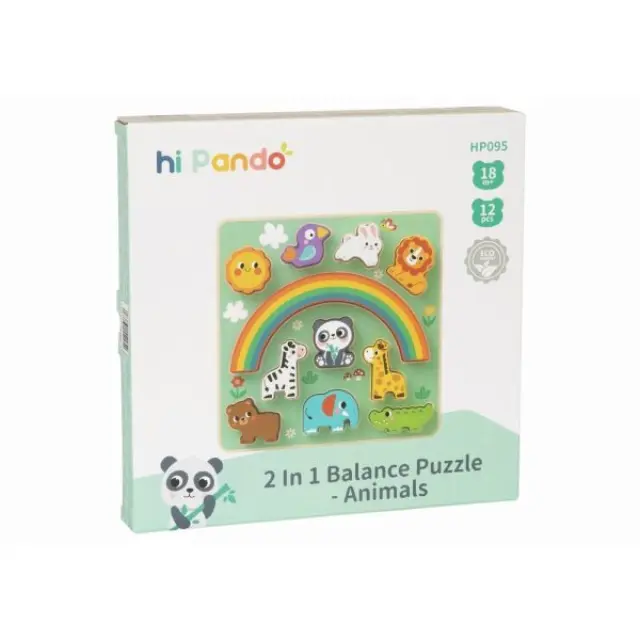 Hi Pando Ξύλινο Παζλ 2 Σε 1 Balance Animals HP095 6976831552954 3