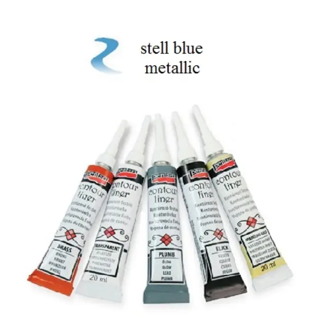 Contour Liner ανάγλυφο περίγραμμα Pentart 20ml - Steel Blue Metallic