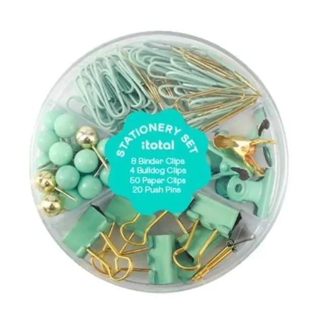 I- Total Σετ Γραφείου Pastel Γαλάζιο (Συνδετήρες - Πιάστρες - Καρφίτσες/ XL3003 (i-Total)