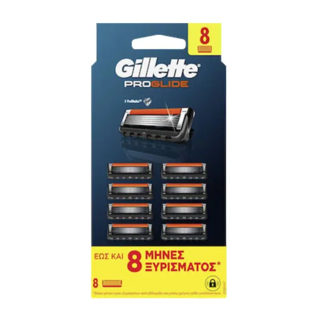 Gillette ProGlide Ανταλλακτικές Κεφαλές με 5 Λεπίδες & Λιπαντική Ταινία 8τμχ